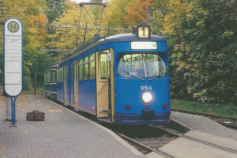 Postkarte Kassel - GT6-ER Gelenktriebwagen 354