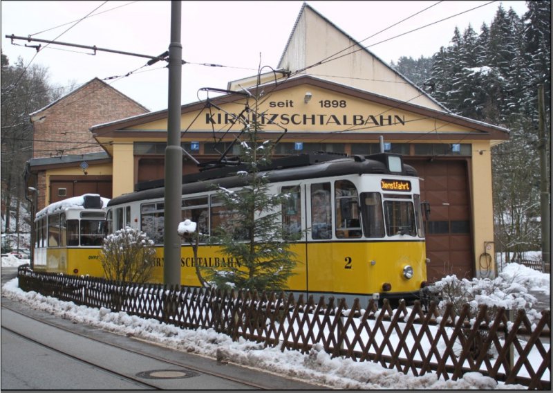 Postkarte Kirnitzschtalbahn - T57 Triebwagen 2 mit BW-25