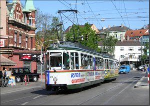 Postkarte - Augsburg - GT4 TW-419 mit BTW-469