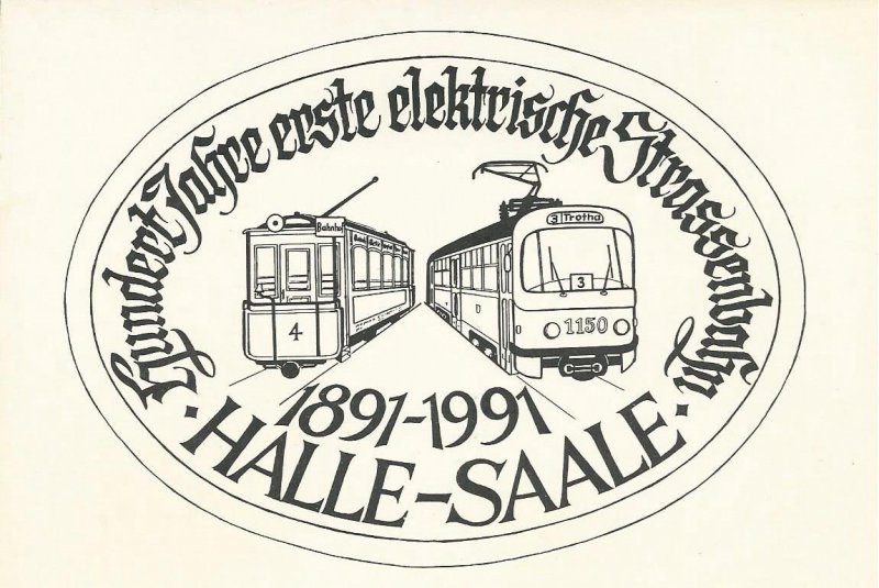 Postkarten-Serie HAVAG Halle-Saale - 100 Jahre elektr. Straßenbahn