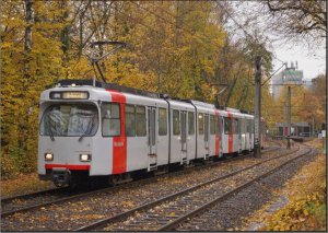 Postkarte Düsseldorf - GT8SU Gelenktriebwagen 3235 und 3234