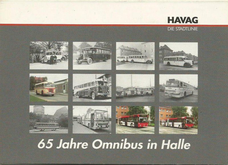 Postkarten-Serie HAVAG Halle-Saale - 65 Jahre Omnibus