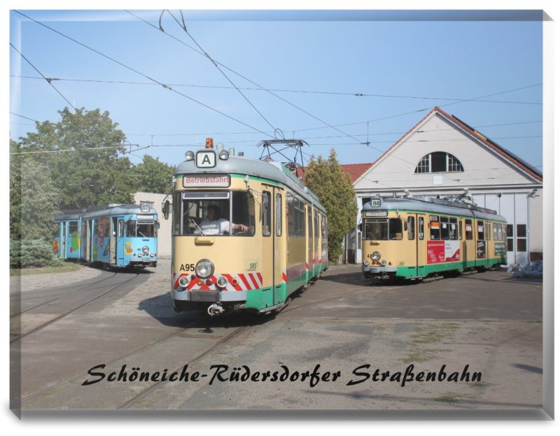 Glasfoto - Straßenbahn Schöneiche / Rüdersdorf