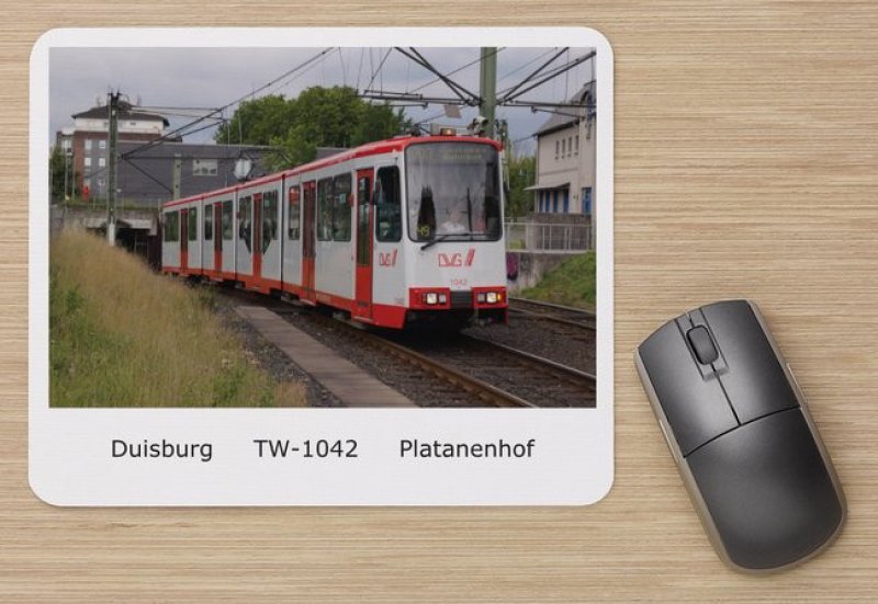 Mousepad mit Straßenbahnmotiv - GT10NC-DU Duisburg TW-1042
