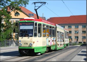 Postkarte Straßenbahn Brandenburg - KTNF6 TW-170