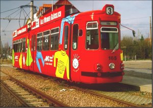 Postkarte Straßenbahn Halberstadt - GT4 TW-165