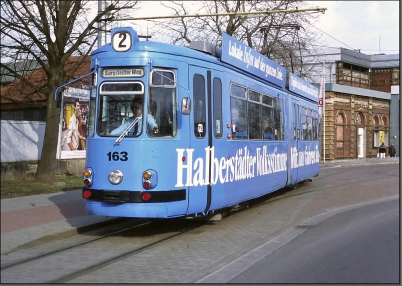 Postkarte Halberstadt - GT4 Gelenktriebwagen 163