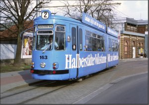 Postkarte Straßenbahn Halberstadt - GT4 TW-163