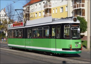 Postkarte Straßenbahn Halberstadt - GT4 TW-168