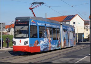 Postkarte Straßenbahn Halberstadt - NGTW6-H TW-3