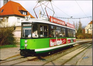 Postkarte Straßenbahn Halberstadt - GT4 TW-159