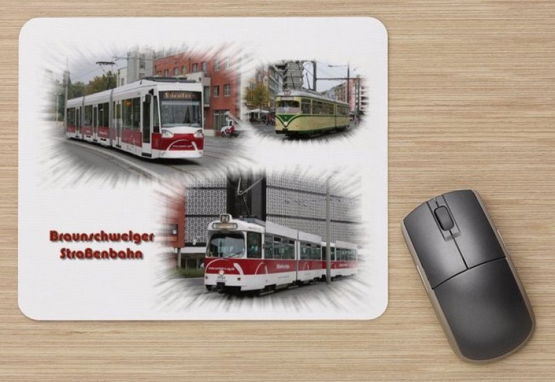 Mousepad mit Straßenbahnmotiv - Braunschweig