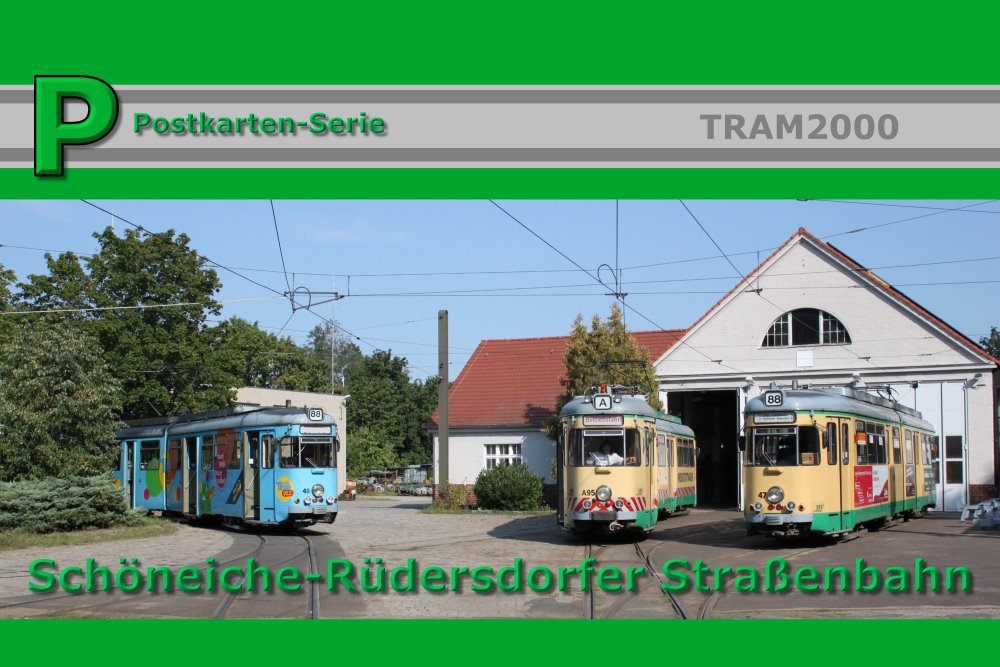 Postkarten-Serie - Schöneiche-Rüdersdorfer Straßenbahn mit 12 Motivkarten
