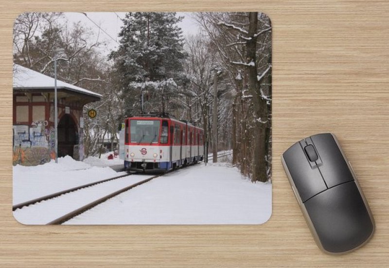 Mousepad mit Straßenbahnmotiv - KT8D5 Strausberg TW-21