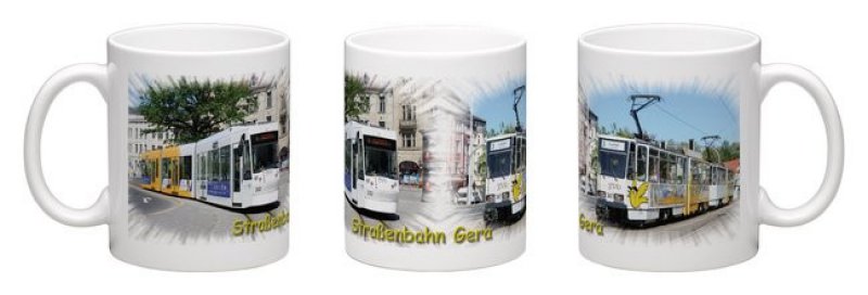 Panorama-Kaffeebecher - Straßenbahn Gera