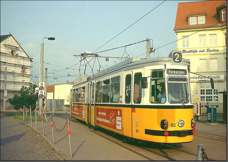 Postkarte Nordhausen - GT4 Gelenktriebwagen TW-92