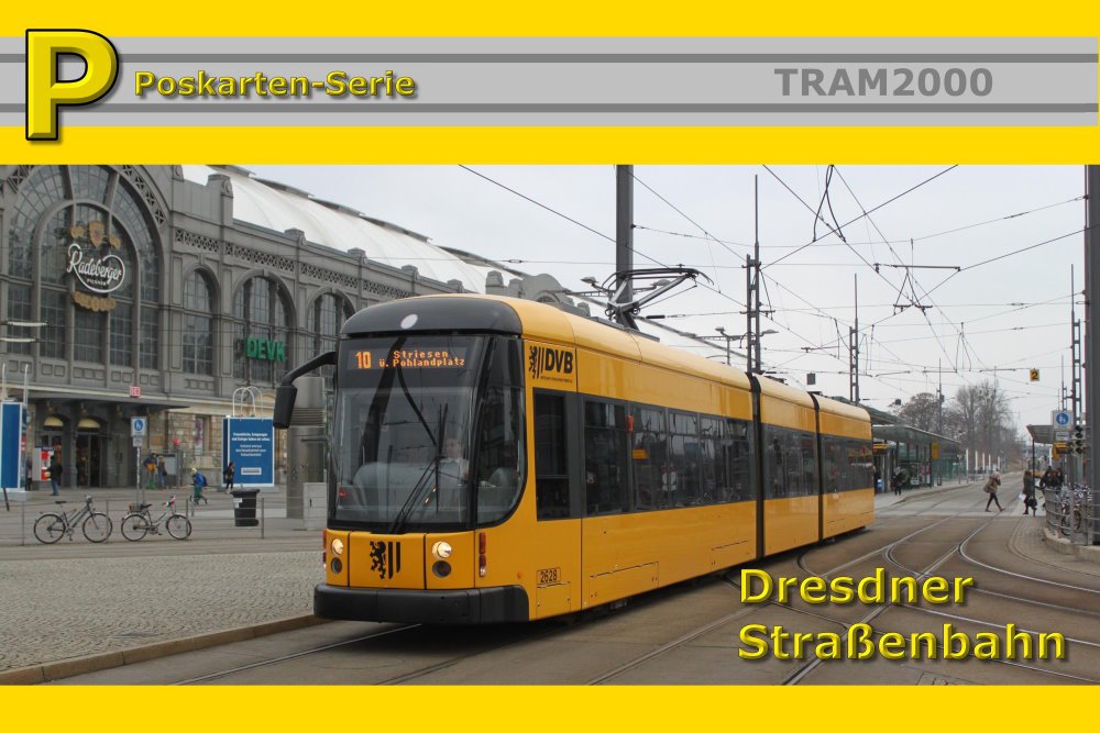 Postkarten-Serie - Dresdner Straßenbahn mit 17 Motivkarten