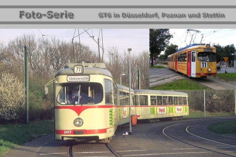 Foto-Serie - GT6 Gelenktriebwagen in Düsseldorf, Poznan und Szczecin