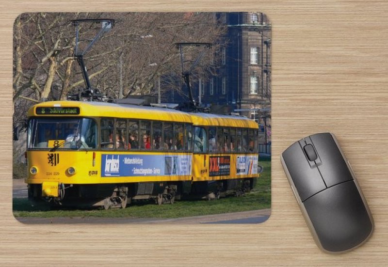 Mousepad mit Straßenbahnmotiv - T4D-MT Dresden TW-224-229