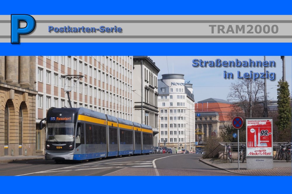 Postkarten-Serie - Leipziger Straßenbahn mit 18 Motivkarten