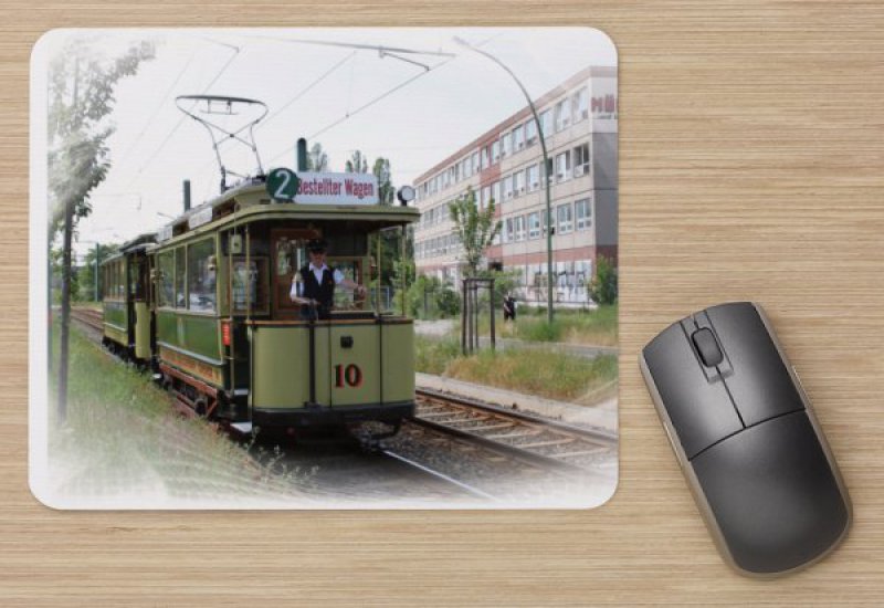 Mousepad mit Straßenbahnmotiv - Historischer Triebwagen 10