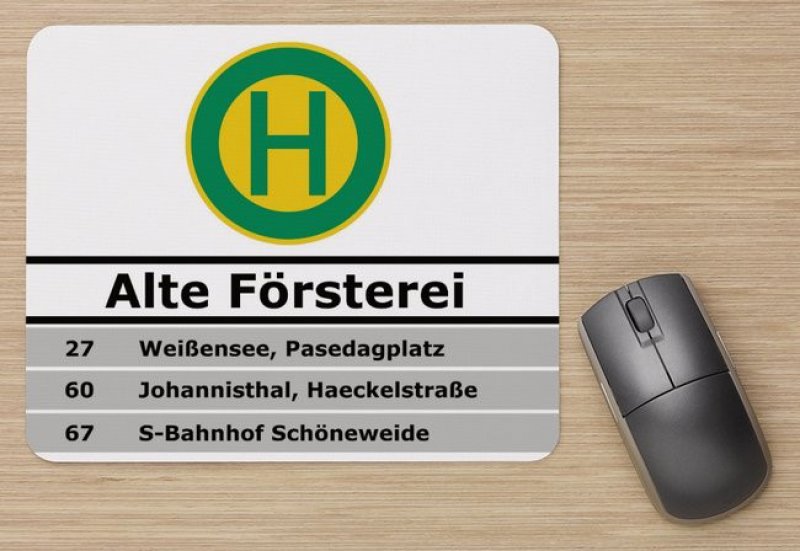 Mousepad - Haltestelle BVG Berlin "Alte Försterei"