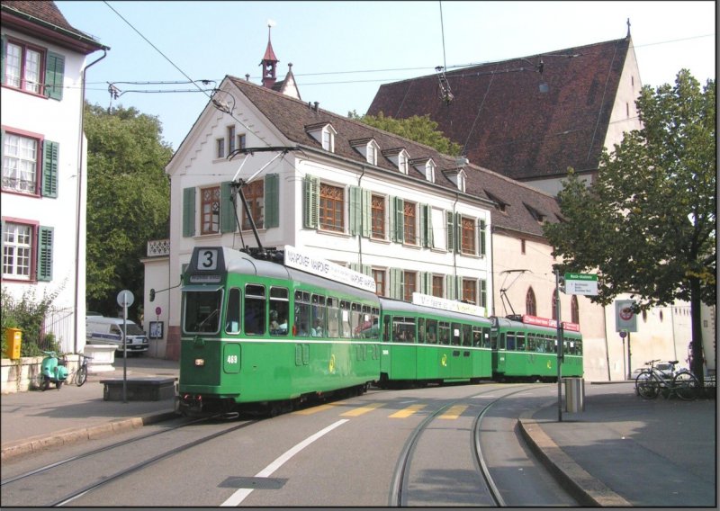 Postkarte Basel (Schweiz) - Be 4/4 Großraumtriebwagen 469 (BVB)