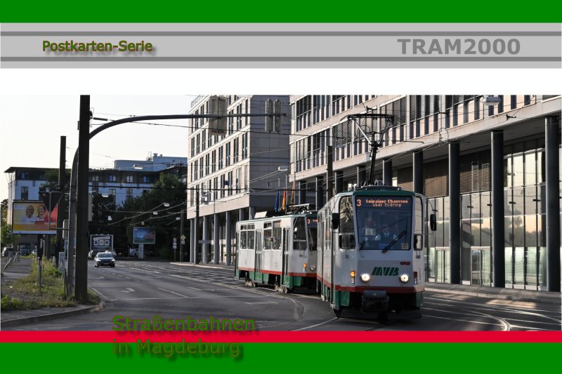 Postkarten-Serie - Straßenbahnen in Magdeburg mit 11 Motivkarten