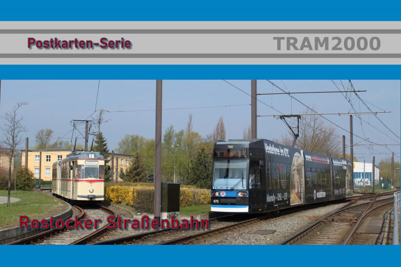 Postkarten-Serie - Straßenbahn Rostock mit 11 Motivkarten