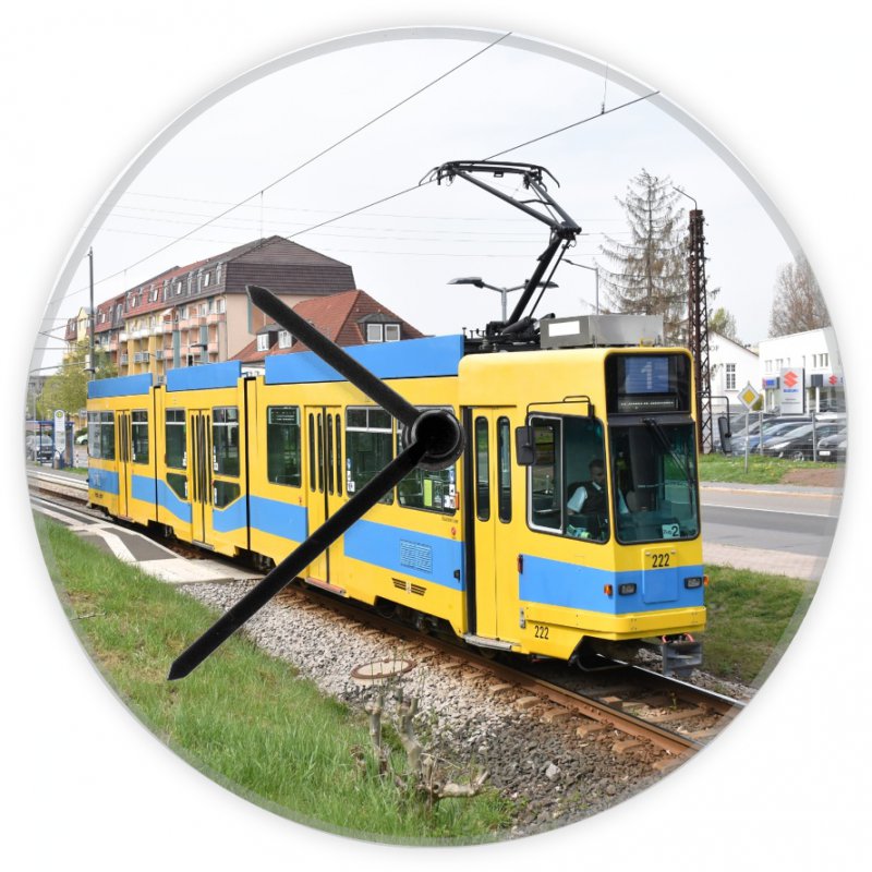 Uhr mit Straßenbahnmotiv - Gotha Be 4/8 TW-222