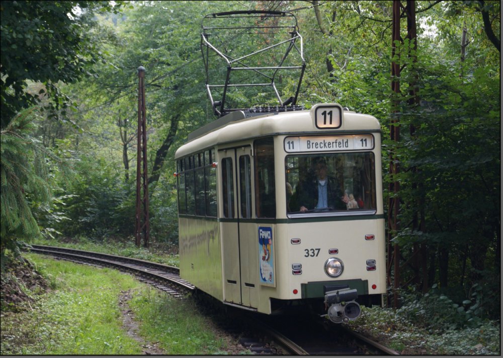 Postkarte BMB Wuppertal - Historischer Triebwagen 337