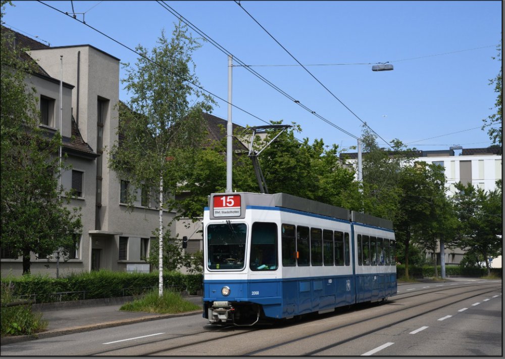 Postkarte Zürich (Schweiz) - Be 4/6 Gelenktriebwagen "Tram2000" 2068