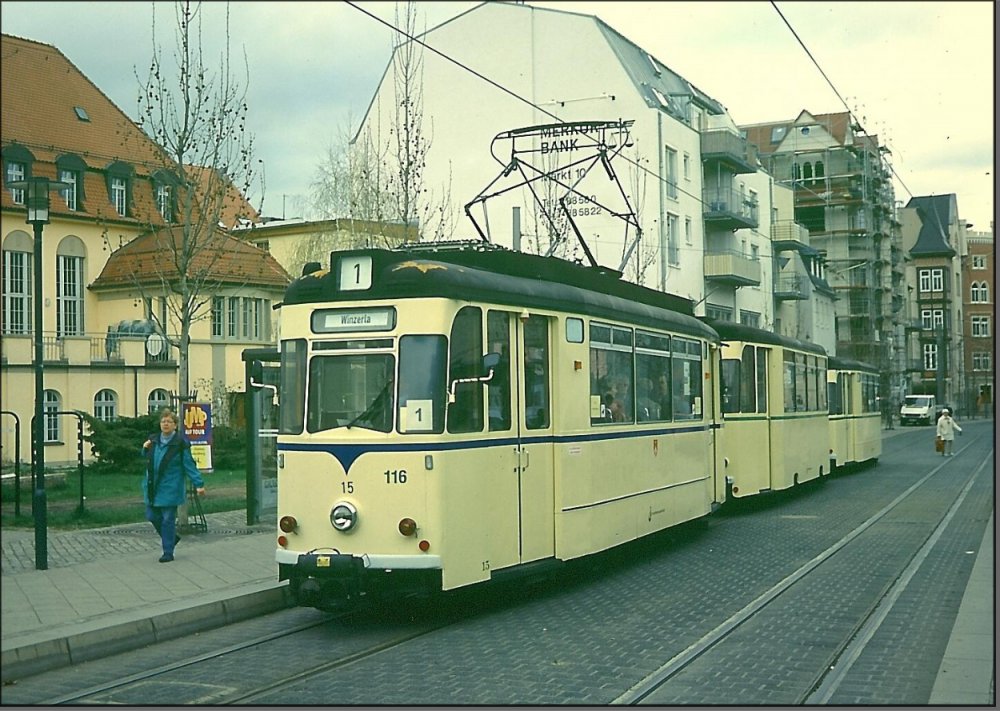 Postkarte Jena - T57 Triebwagen 116
