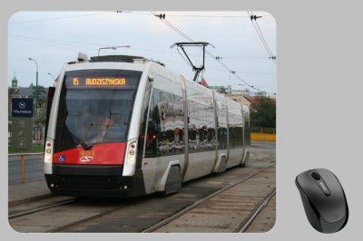 Mousepad mit Straßenbahnmotiv - S100 Niederflur-Gelenktriebwagen 451 Poznan [Posen] (Polen)