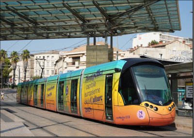 Postkarte Montpellier (Frankreich) - CITADIS 402 Niederflur-Gelenktriebwagen 2098