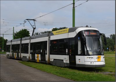 Postkarte Antwerpen (Belgien) - Flexity 2 - Niederflur-Gelenktriebwagen 7332