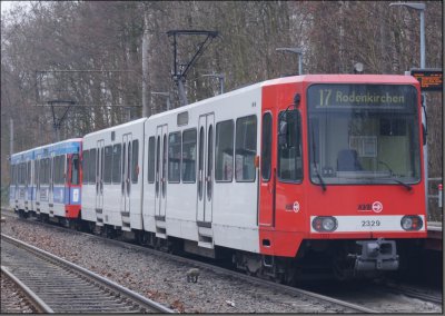Postkarte Köln - B80D Hochflur-Gelenktriebwagen 2329