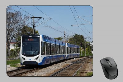 Mousepad mit Straßenbahnmotiv - Flexity Niederflur-Gelenktriebwagen 501 WLB Wien (Österreich)