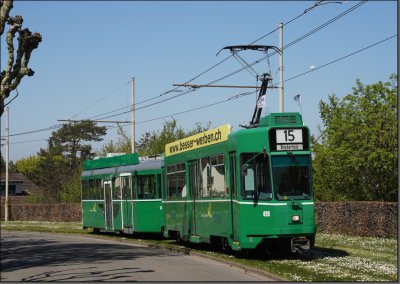 Postkarte Basel (Schweiz) - Be 4/4 Großraumtriebwagen 499 (BVB)