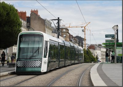 Postkarte Nantes (Frankreich) - CITADIS 305 Niederflur-Gelenktriebwagen 411