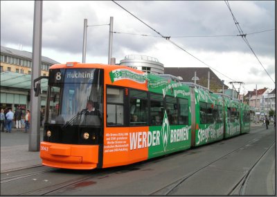 Postkarte Bremen - NGT8 Gelenktriebwagen 3042