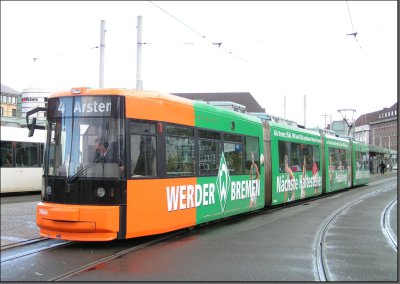 Postkarte Bremen - NGT8 Gelenktriebwagen 3066