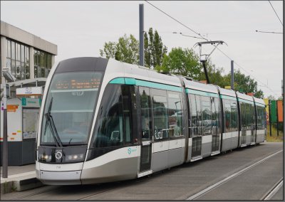 Postkarte Paris (Frankreich) - Citadis 302 Niederflur-Gelenktriebwagen 718