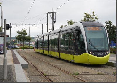Postkarte Brest (Frankreich) - Citadis 302 Niederflur-Gelenktriebwagen 1008
