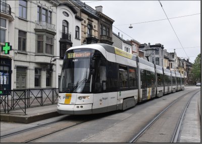 Postkarte Gent (Belgien) - Flexity2 Niederflur-Gelenktriebwagen 6363