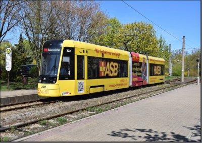 Postkarte Frankfurt Oder - 46T Niederflur-Gelenktriebwagen 322