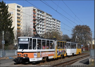 Postkarte Gera - KT4D-MC Gelenktriebwagen 363