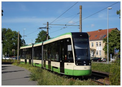 Postkarte Brandenburg - 48T Niederflur-Gelenktriebwagen 112